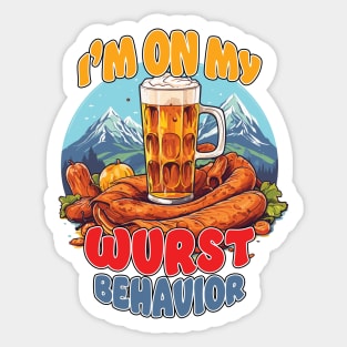 I'm On My Wurst Behavior - Octoberfest Sticker